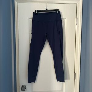 Avalanche fleece lined cuffed leggings, L, navy blue
